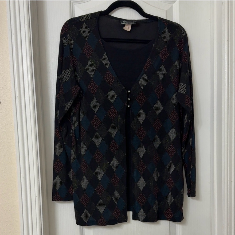 Impressions Millennium Edition long-sleeve top raised diamond pattern Size L